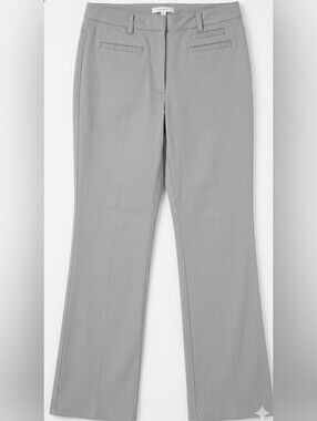 Light gray, mid-rise cotton pants